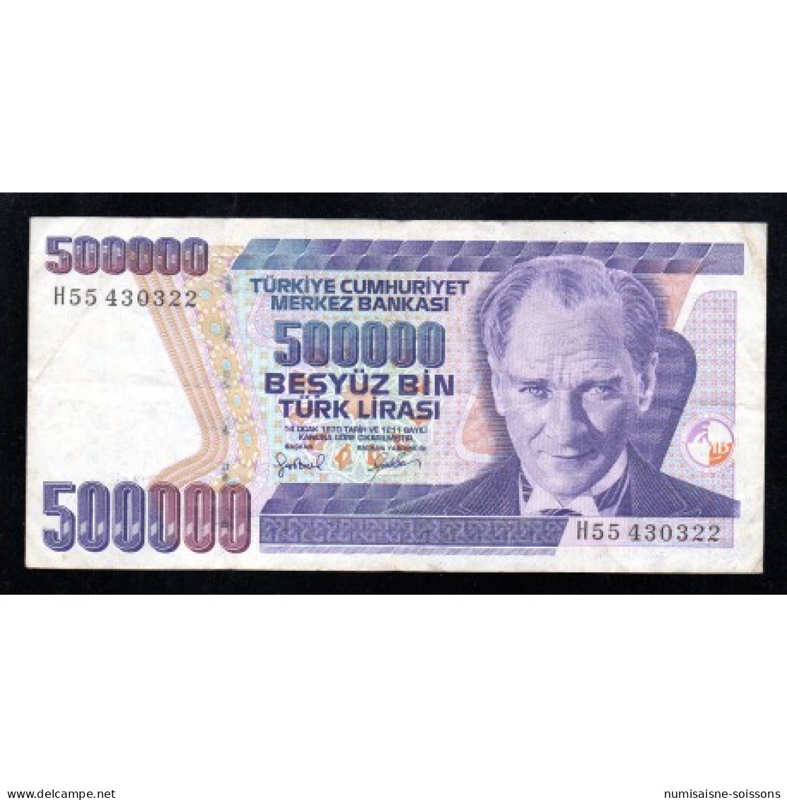 TURQUIE - PICK 212 - 500 000 LIRA - L 1970 (1998) - PREFIXE H - TTB - Turkey