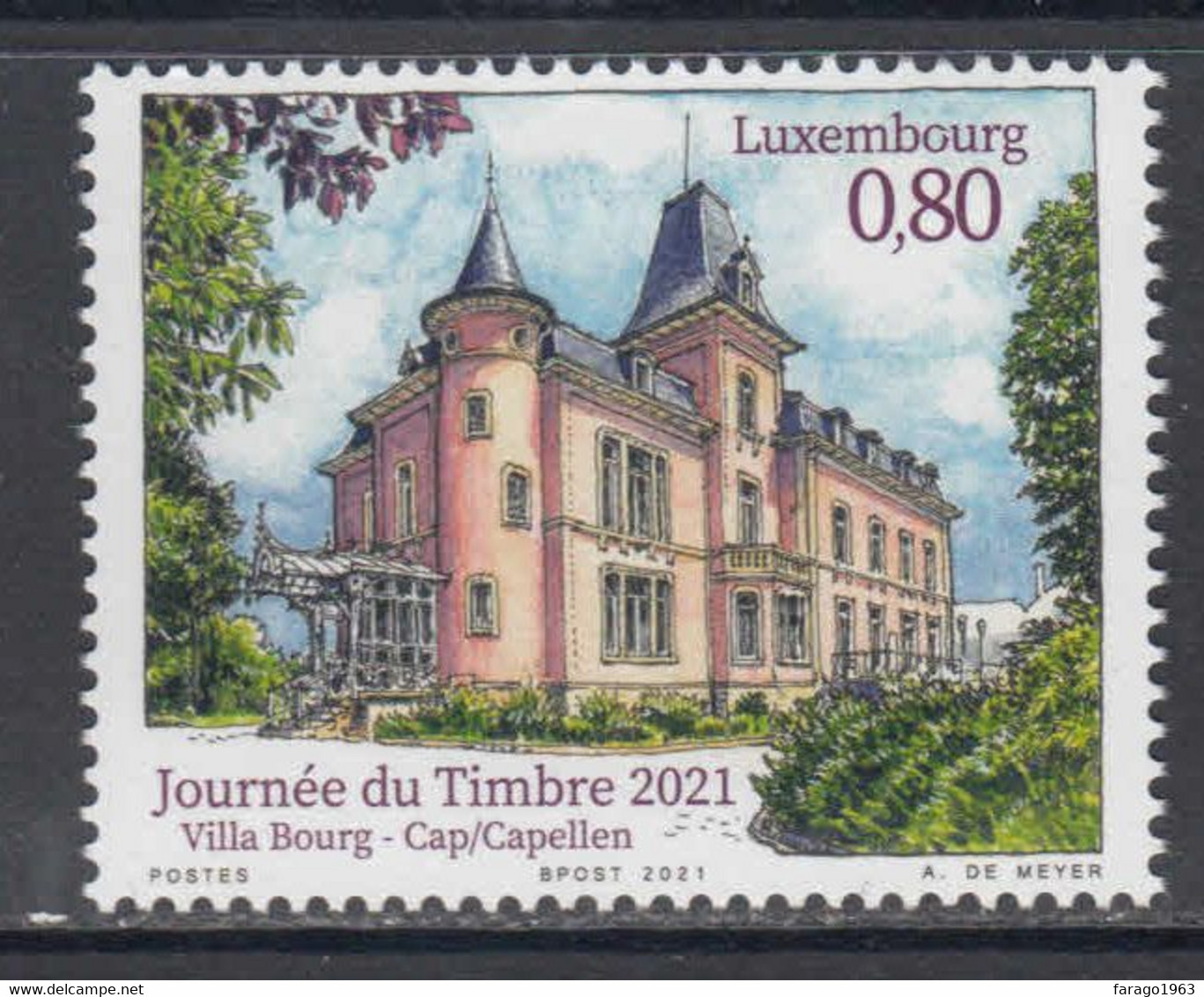 2021 Luxembourg Stamp Day Architecture Buildings  Complete Set Of 1  MNH @  BELOW FACE VALUE - Unused Stamps