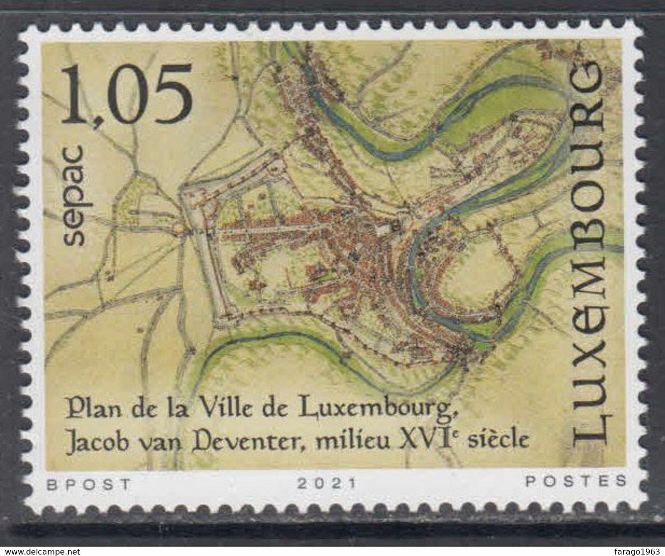 2021 Luxembourg Sepac Maps Plan De La Ville   Complete Set Of 1  MNH @  BELOW FACE VALUE - Nuovi