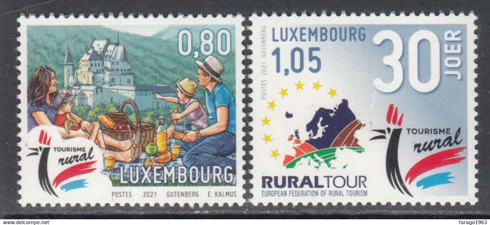 2021 Luxembourg Rural Tour Tourism  Complete Set Of 2  MNH @  BELOW FACE VALUE - Nuovi