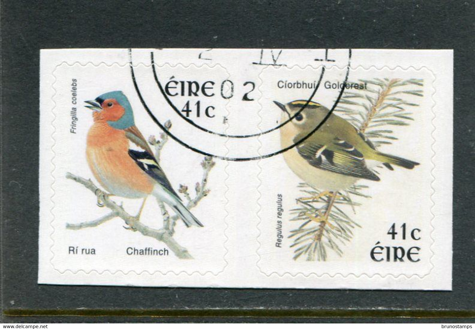 IRELAND/EIRE - 2002  41c  BIRDS  SELF ADHESIVE  PAIR EX BOOKLET  FINE USED - Gebruikt