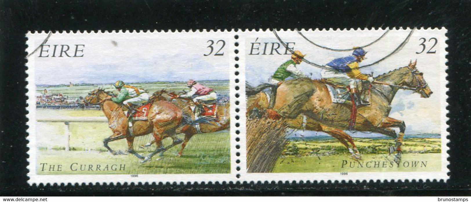 IRELAND/EIRE - 1996  32p  HORSE RACING  PAIR  FINE USED - Usati