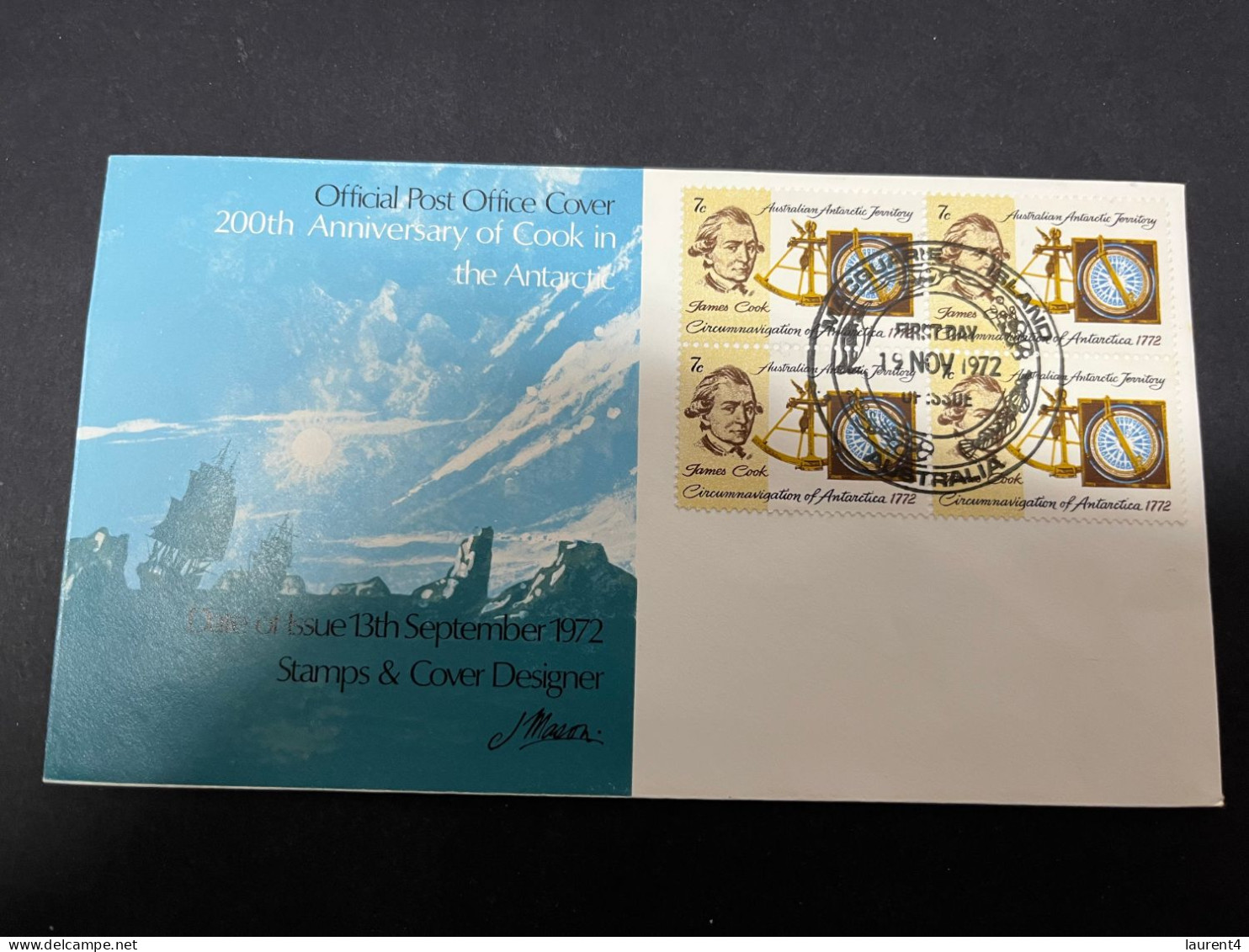 24-1-2024 (2 X 12 A) Australia AAT FDC - 200th Anniversary Of Cook In The Antarctic (bloc Of 4 X 2 Covers) - FDC