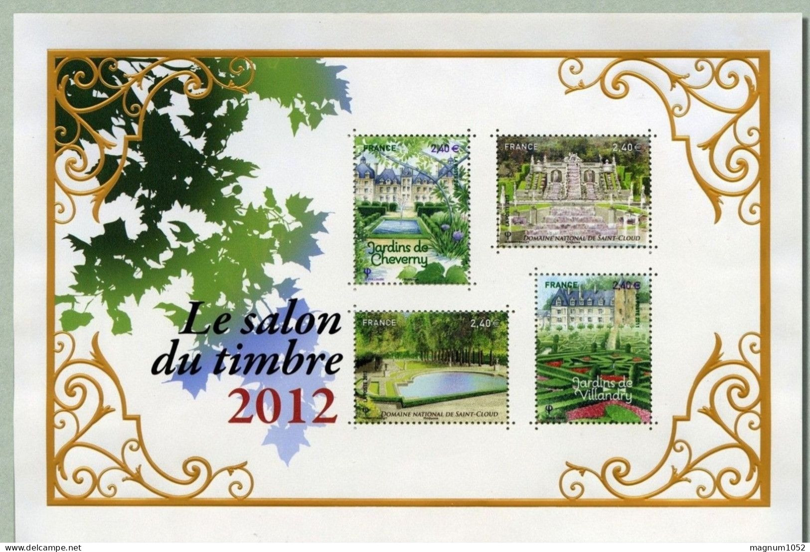 VARIETE  BC SALON DU TIMBRE 2012  SANS DORURE SUR UNE MAJEURE PARTIE DU BLOC  – TRES VISIBLE AU SCANN - RRR !!! - Unused Stamps