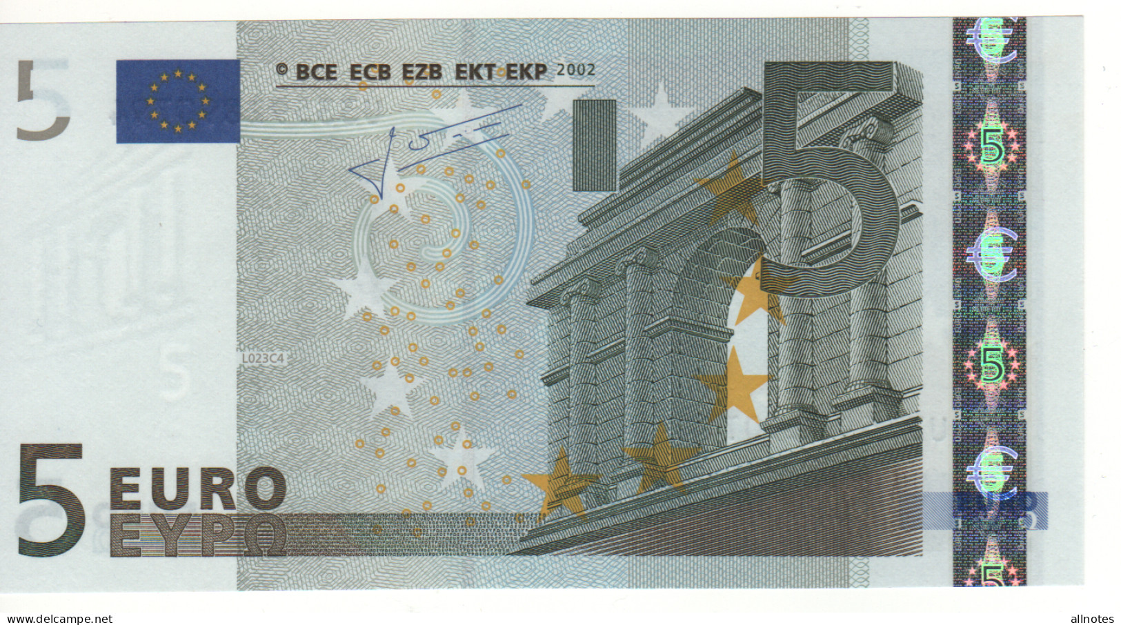 5 EURO  "U"   France  Firma Trichet     L 023 C4  Ch. 59  /  FDS - UNC - 5 Euro