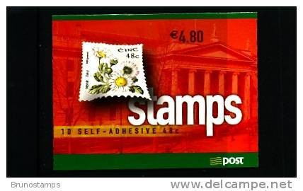 IRELAND/EIRE - 2004  € 4.80 BOOKLET  FLOWERS SELF-ADHESIVE  FINE  USED  FDI CANCEL - Postzegelboekjes