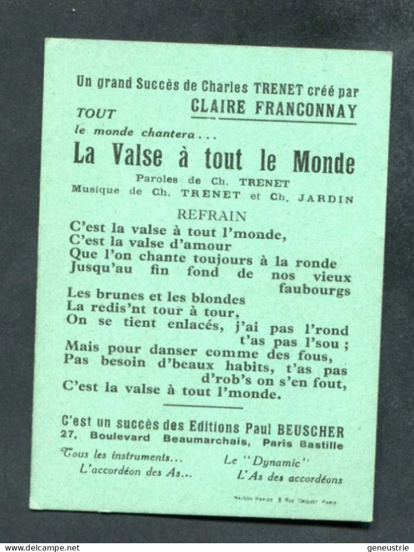 Carton Publicitaire Années 30 "Dancing Mimi Pinson 79, Avenue Des Champs-Elysées Paris (qui Est Devenu Le Queen)" - Objets Dérivés