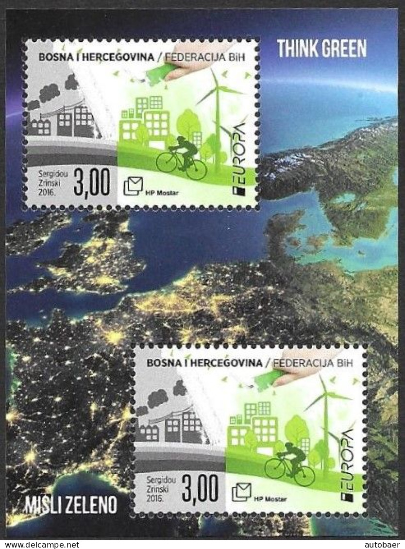 Bosna Bosnia Bosnien Croatian (Mostar) 2016 Europa Cept Mi.no. Bl. 36 (428) MNH ** Postfrisch Neuf - 2016