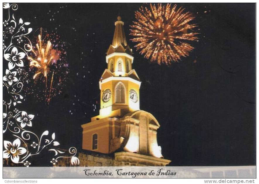 Lote PEP397, Colombia, Postal, Postcard, Pre Franqueada, Cartagena, Torre Del Reloj - Colombie