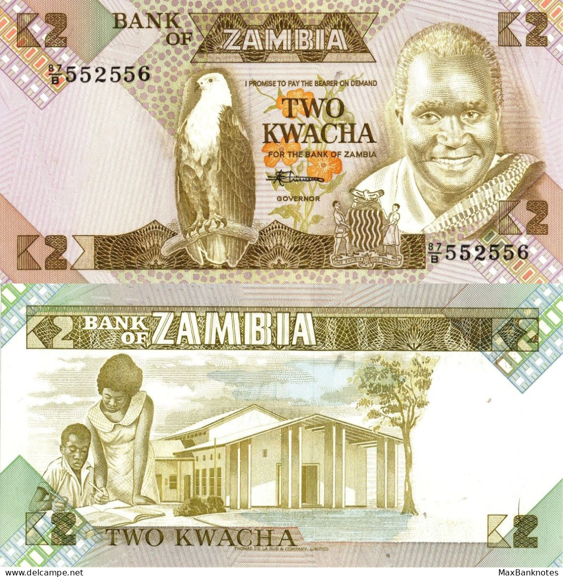 Zambia / 2 Kwacha / 1980 / P-24(c) / UNC - Zambie