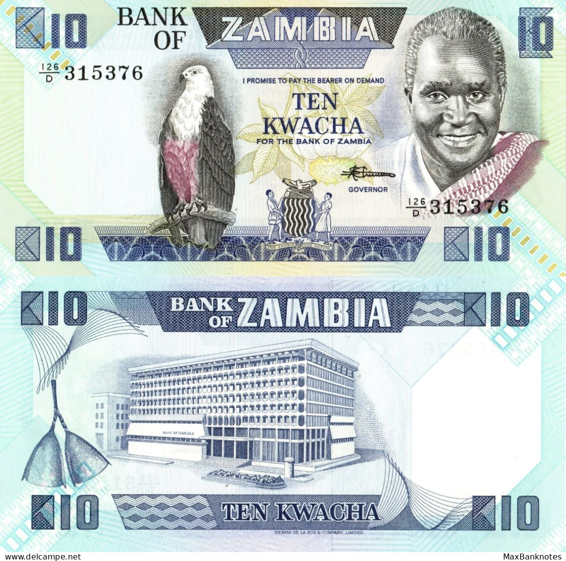 Zambia / 10 Kwacha / 1986 / P-26(e) / UNC - Zambie