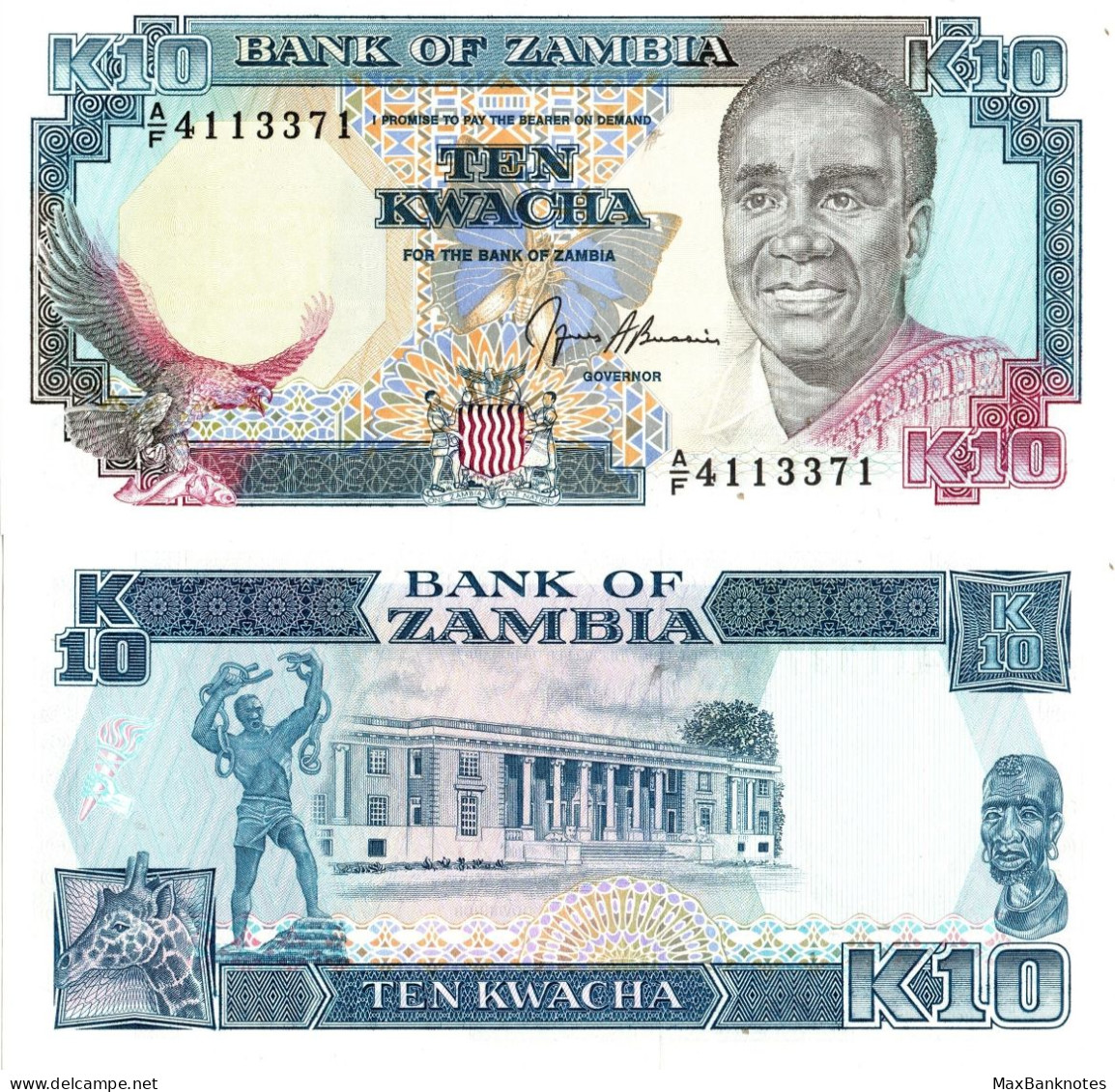 Zambia / 10 Kwacha / 1989 / P-31(b) / UNC - Zambie