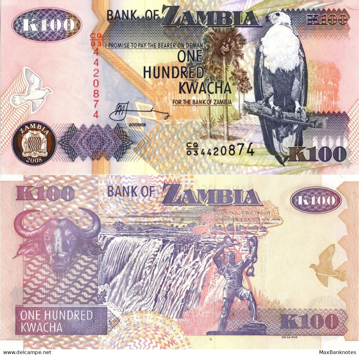 Zambia / 100 Kwacha / 2008 / P-38(g) / UNC - Zambie