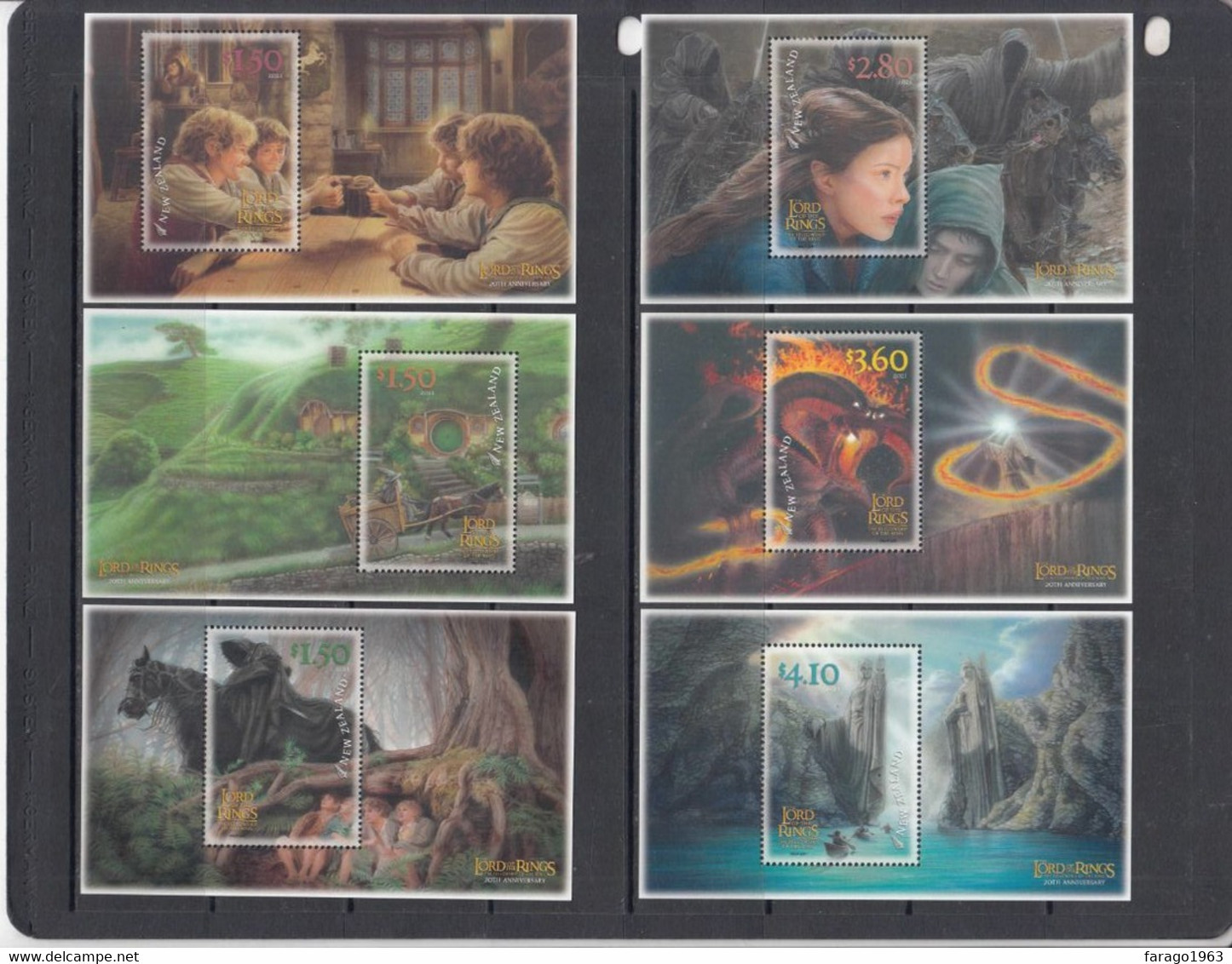 2021 New Zealand Lord Of The Rings Films Movies Cinema Complete Set Of 6 Sheets MNH @ BELOW FACE VALUE!! - Ongebruikt