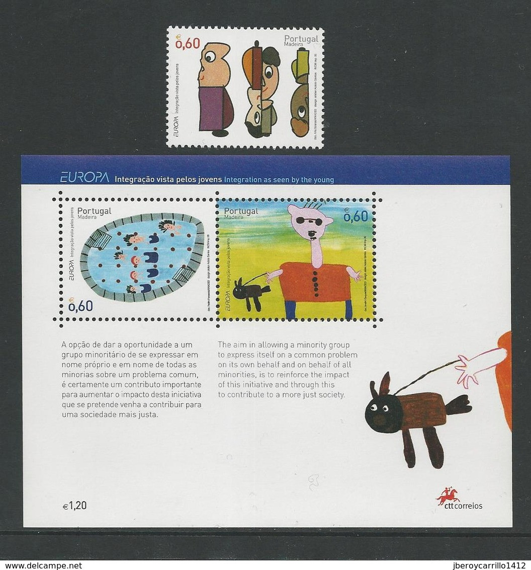 MADEIRA/ MADERA- EUROPA 2006 - TEMA "INTEGRACIÓN".- SERIE De 1 V. + HOJITA BLOQUE - 2006