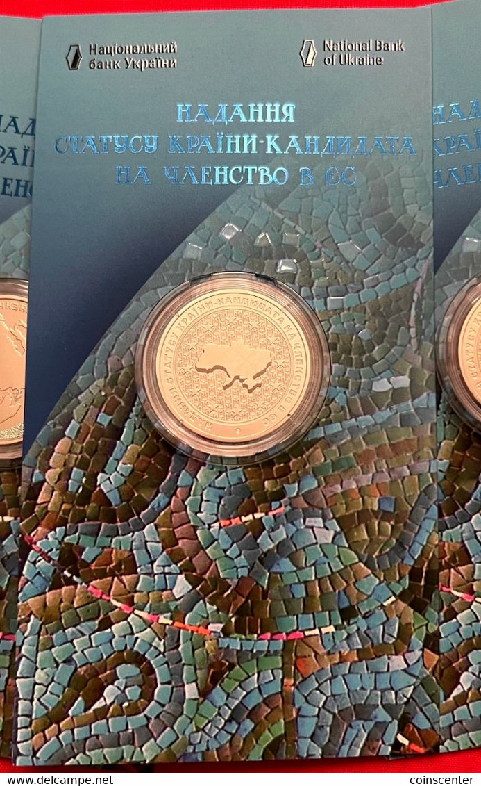 Ukraine 5 Hryvnias 2022 "Candidate For EU Membership" Coincard UNC - Oekraïne