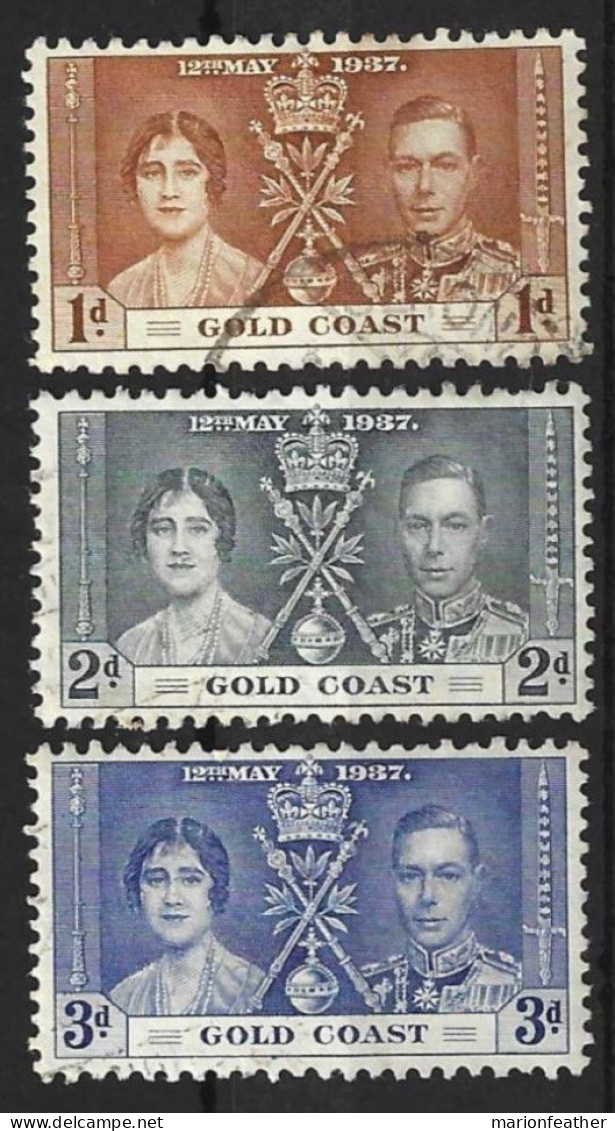 GOLD COAST.....KING GEORGE VI..(1036-52.)....OMNIBUS..CORONATION SET.....OF 3.....VFU... - Goudkust (...-1957)
