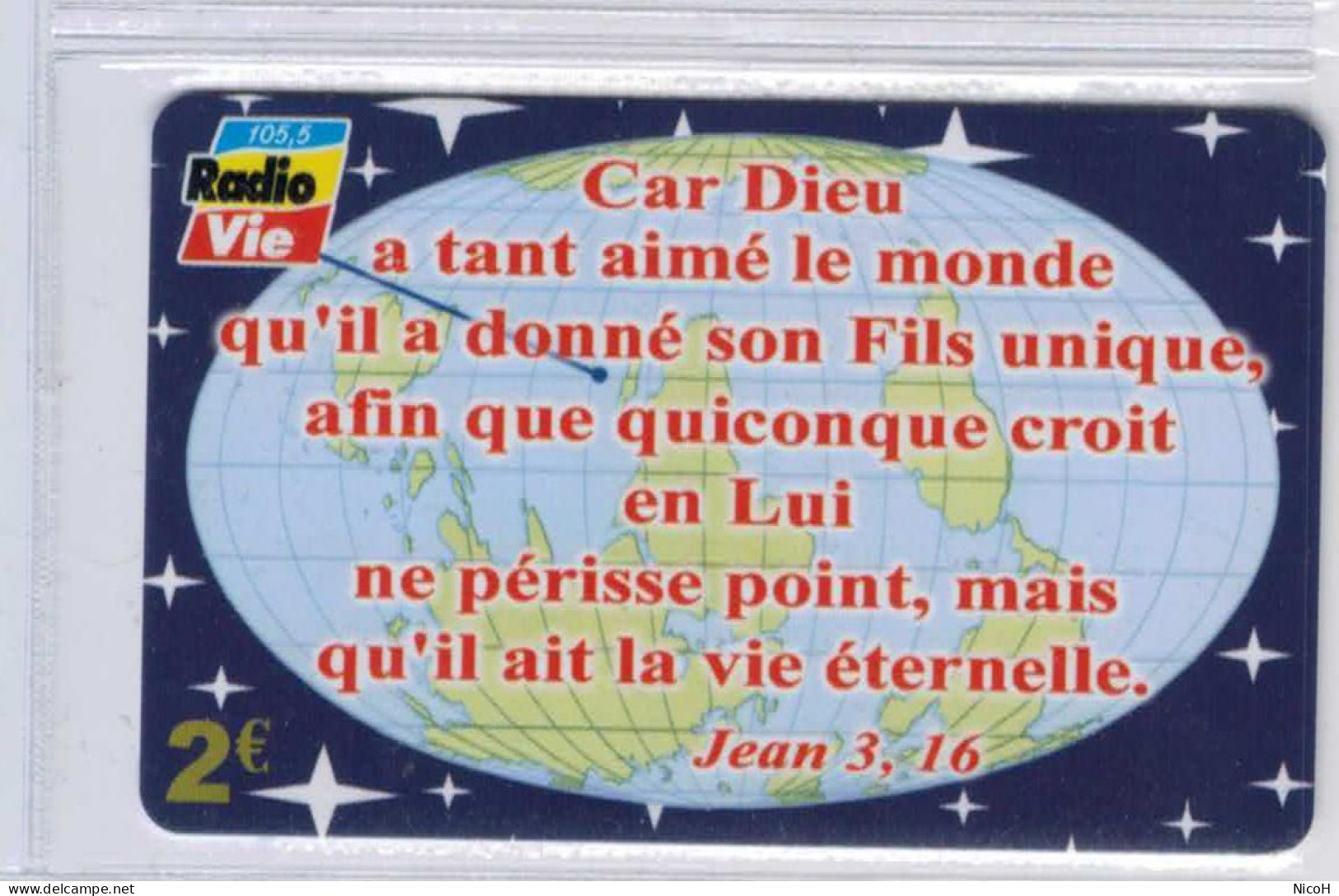 Carte à Code - Outremer Telecom - Radio Vie Car Dieu ... - 2 € - Tirage : 3.000 Exemplaires - Voir Scans (A0407) - Antille (Francesi)