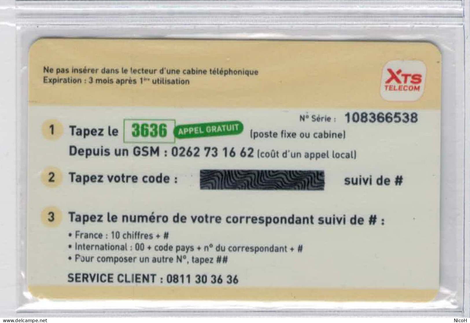 Carte à Code - XTS Telecom - ADEP Réunion - Neuve Sous Blister - Voir Scans - Riunione