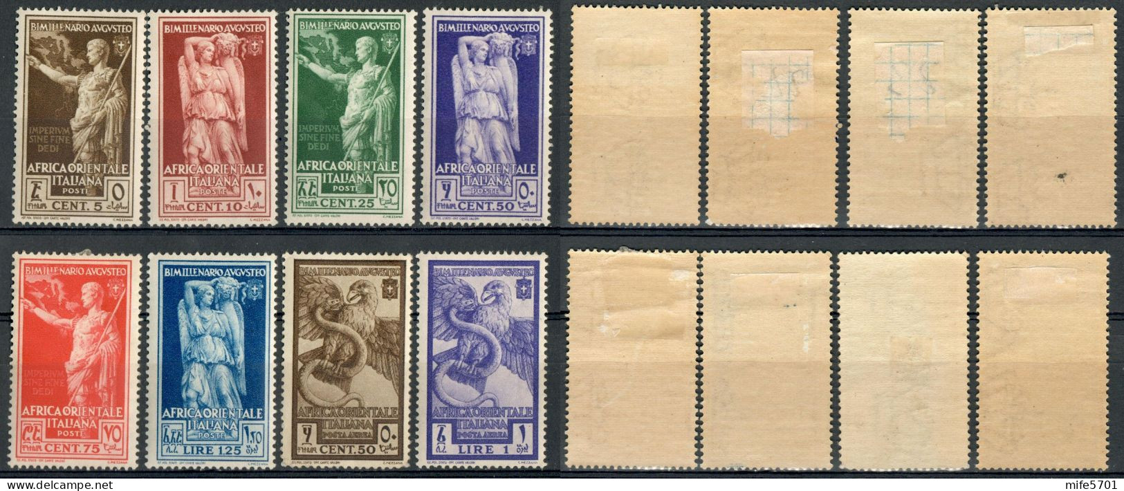 REGNO AFRICA ORIENTALE ITALIANA 1938 A.O.I. SERIE BIMILLENARIO AUGUSTEO NUOVI MLH SASSONE 21/26-PA14/15 - Italiaans Oost-Afrika