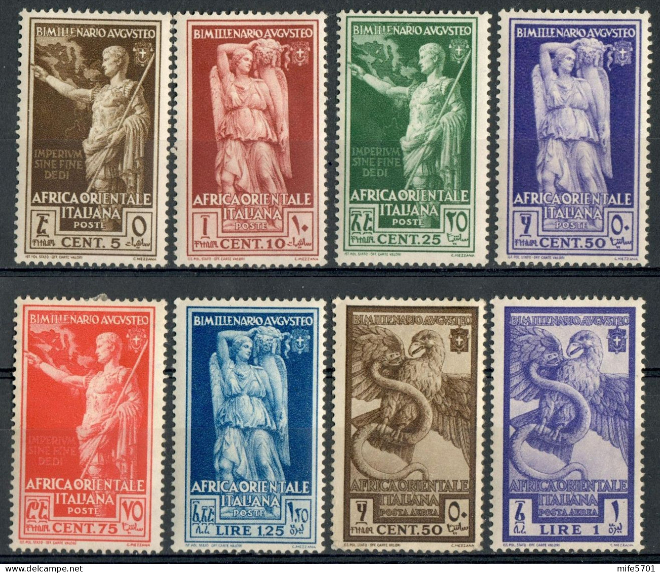 REGNO AFRICA ORIENTALE ITALIANA 1938 A.O.I. SERIE BIMILLENARIO AUGUSTEO NUOVI MLH SASSONE 21/26-PA14/15 - Italian Eastern Africa