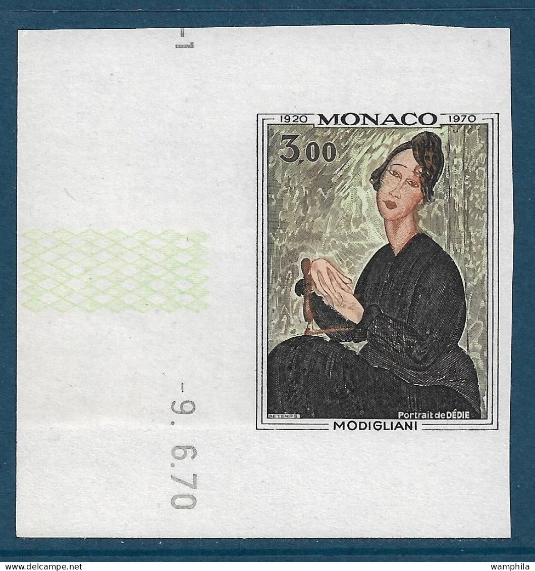 Monaco N°843** Non Dentelé Avec Coin Daté,  Peinture, Modigliani. - Abarten