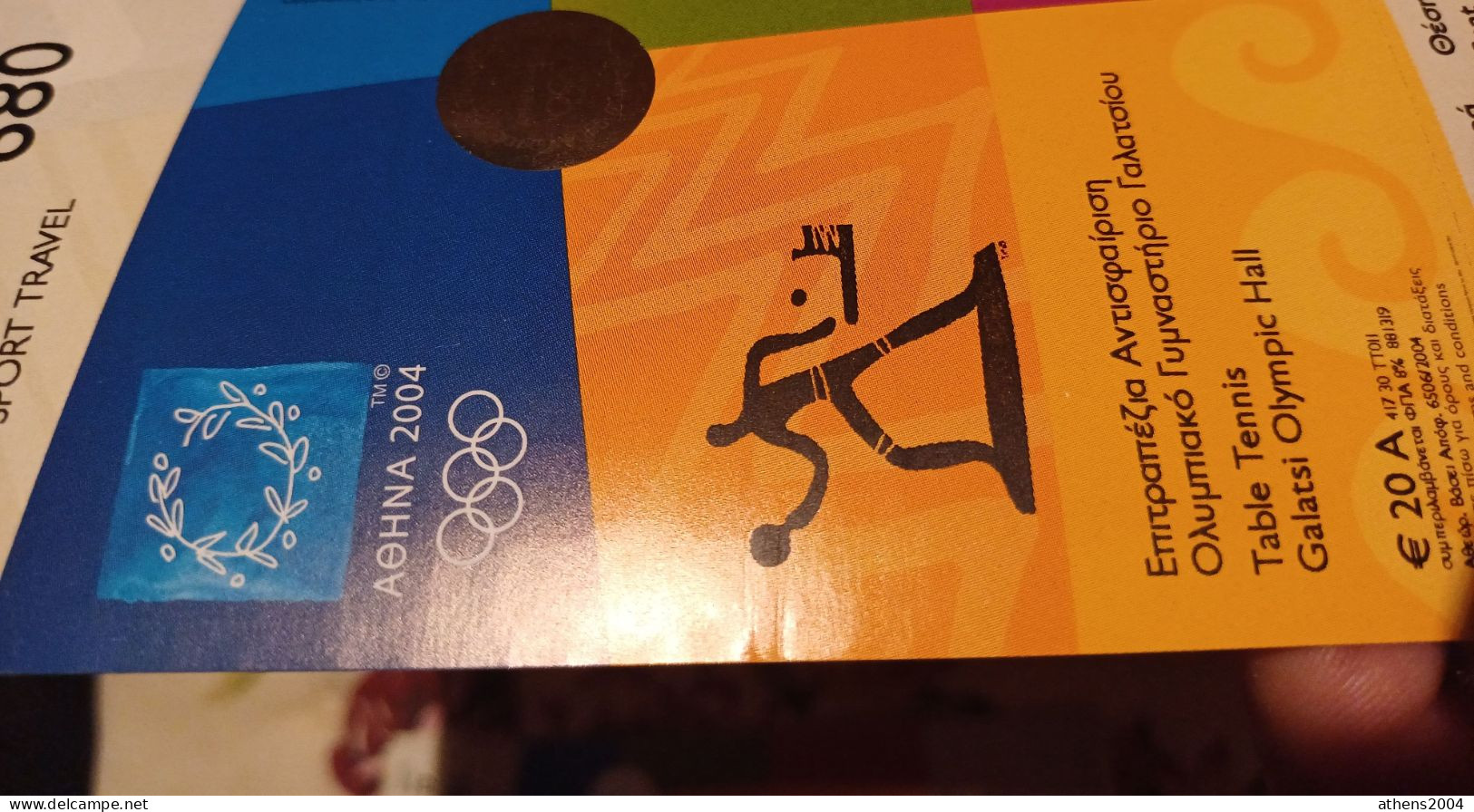 Athens 2004 Olympic Games -  Table Tennis Unused Ticket, Code: 680 - Bekleidung, Souvenirs Und Sonstige