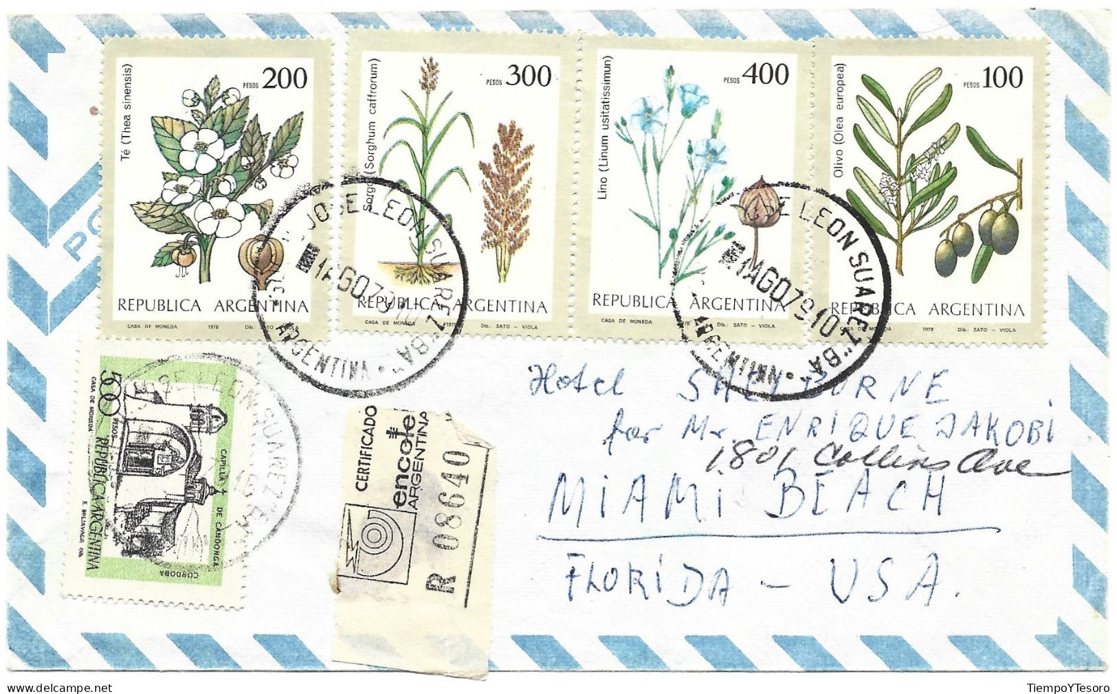 Correspondence - Argentina To The USA, Florida, 1979, N°218 - Used Stamps