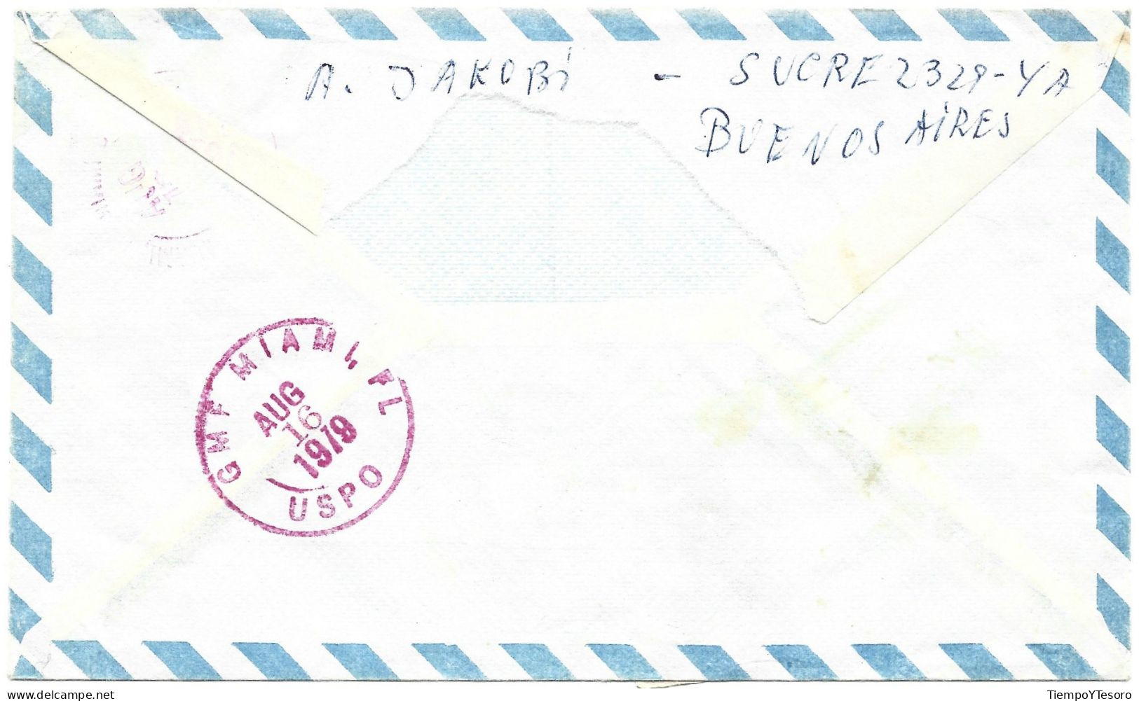 Correspondence - Argentina To The USA, Florida, 1979, N°218 - Gebraucht