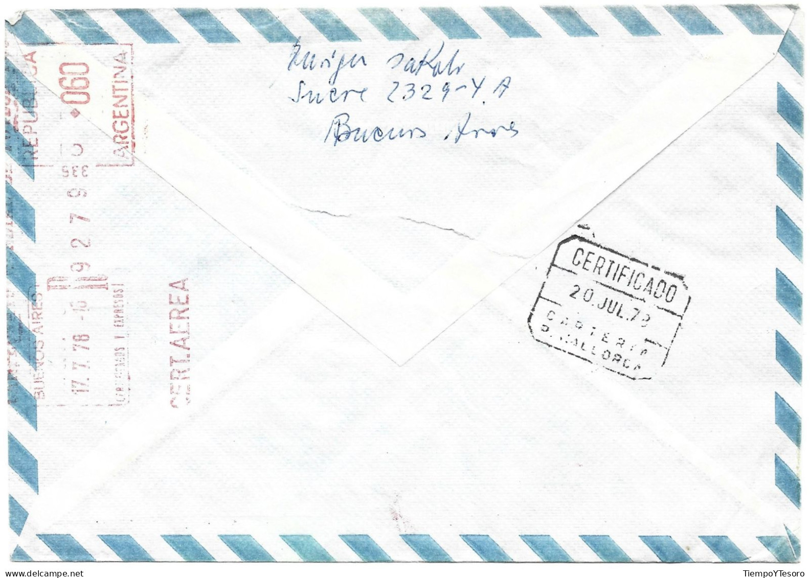 Correspondence - Argentina To Spain, Palma De Mallorca, FIFA Stamps, 1978, N°219 - Usados