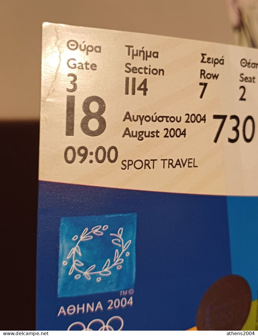 Athens 2004 Olympic Games -  Badminton Unused Ticket, Code: 730 - Bekleidung, Souvenirs Und Sonstige