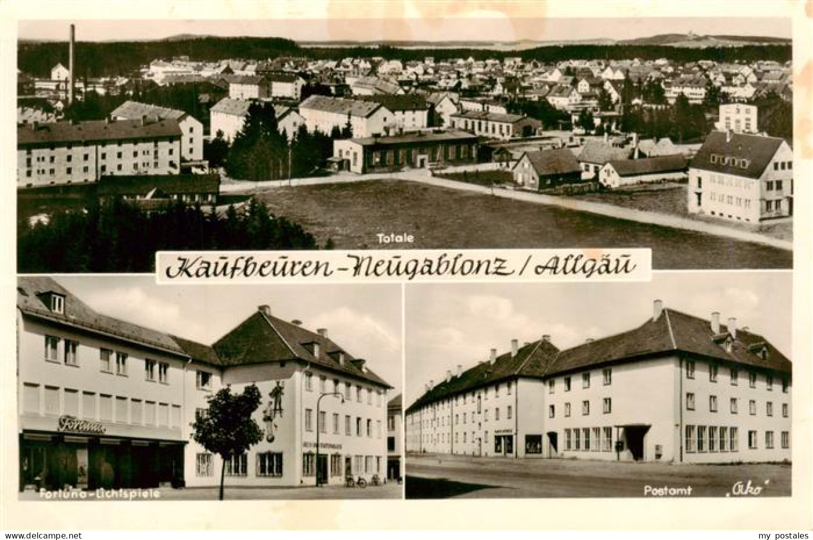 73952333 Neugablonz_Kaufbeuren Panorama Fortuna Lichtspiele Postamt - Kaufbeuren