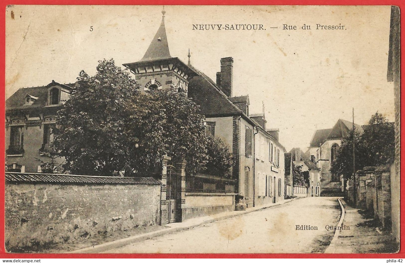 Yonne ( 89 ) Neuvy-Sautour : Rue Du Pressoir - CPA écrite BE - Neuvy Sautour