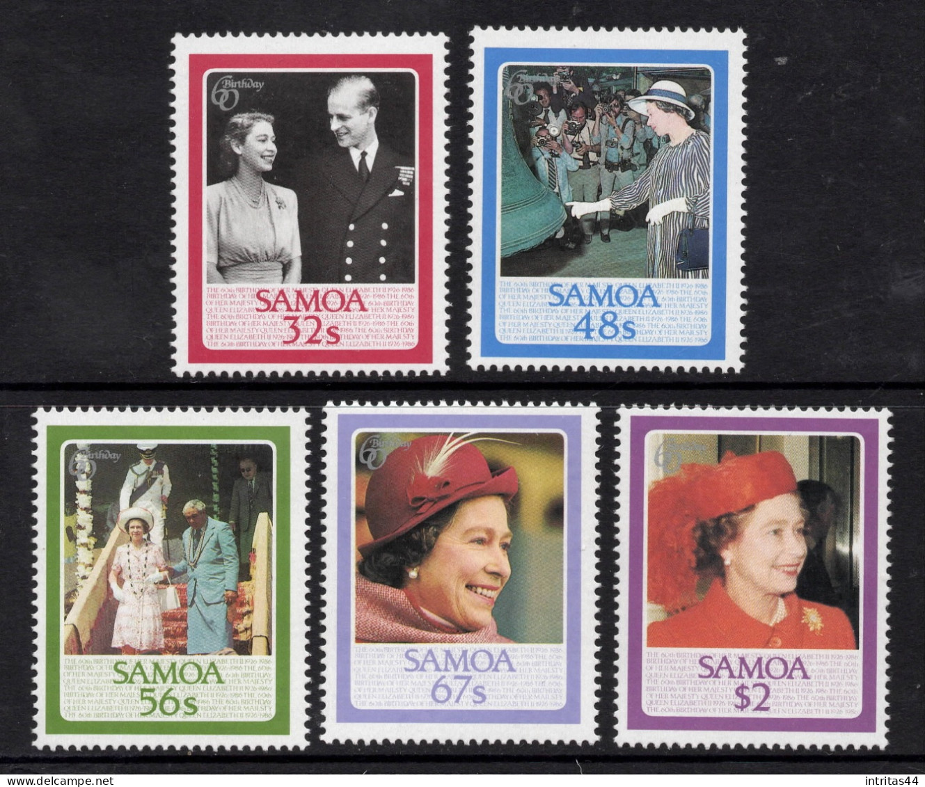 SAMOA 1986  " 60th BIRTHDAY OF QUEEN ELIZABETH II "  SET MNH - Samoa