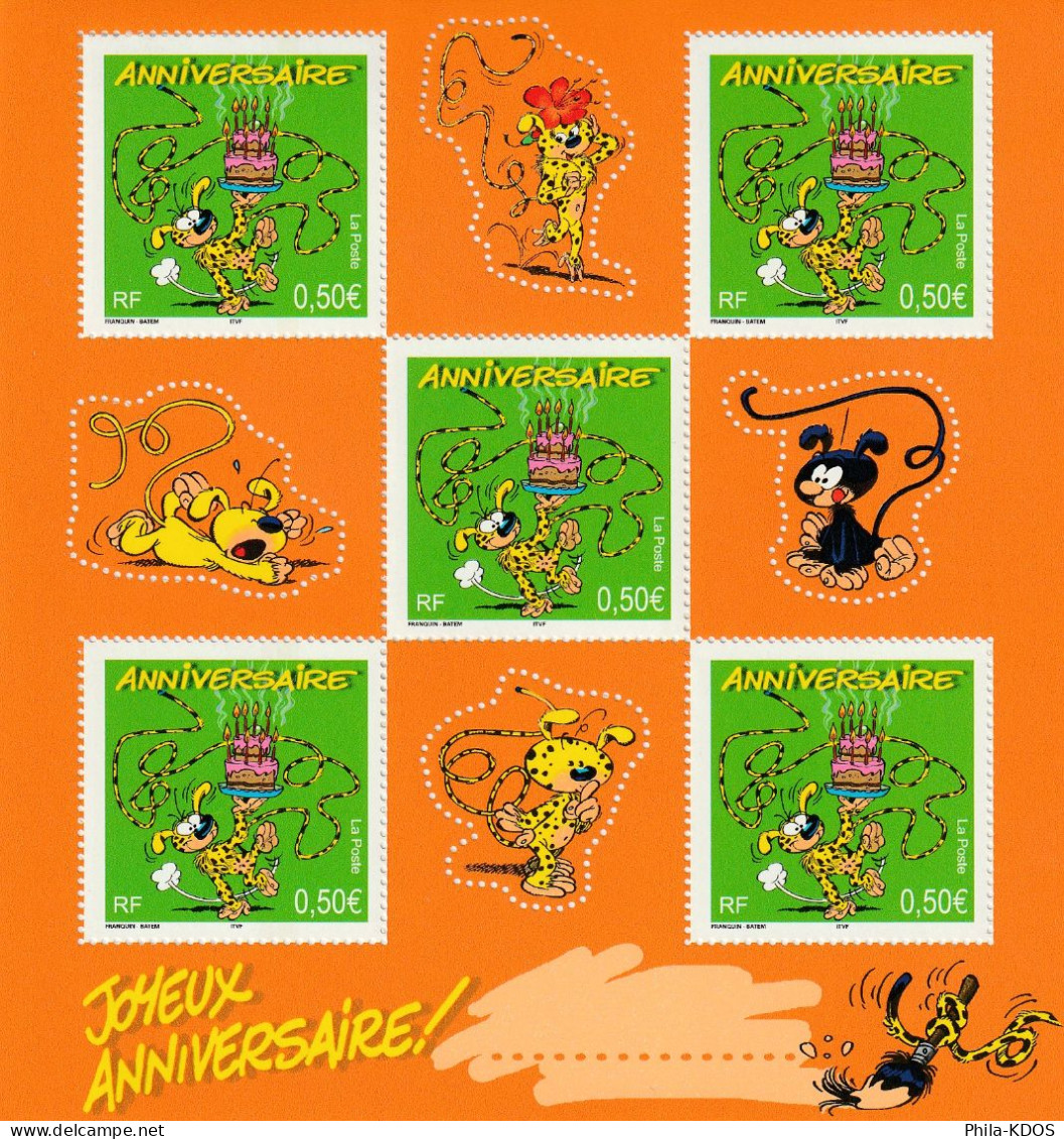 (Sous La Faciale) " MARSUPILAMI " Sur Bloc-Feuillet Neuf ** MNH De 2003 N° YT BF 58. A Saisir ! - Fumetti