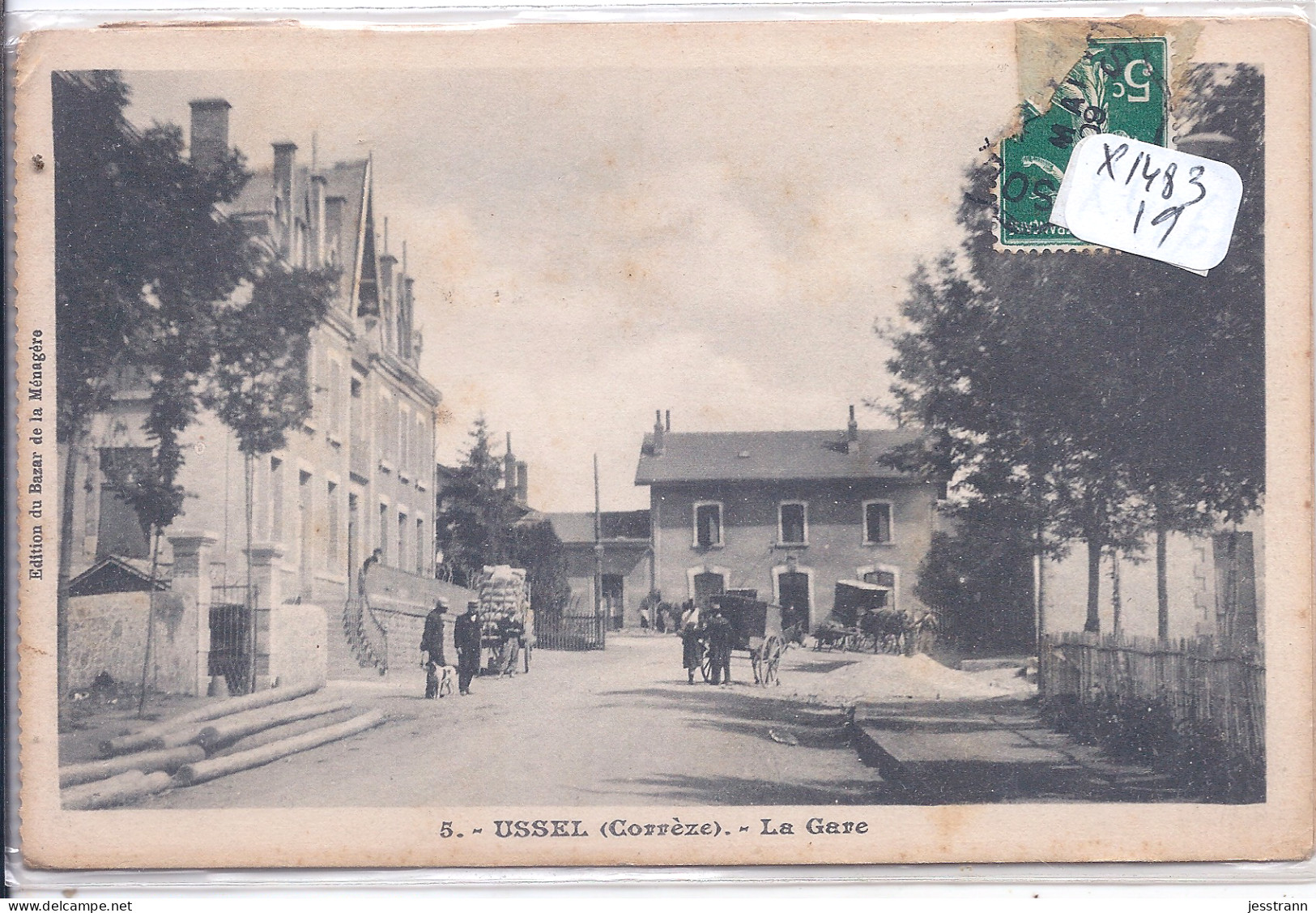 USSEL- RARE ENSEMBLE DE DEUX CARTES AVEC FEUILLET POUR CORRESPONDANCE- LA GARE ET TRAVAUX SUR LA LIGNE D USSEL - Ussel