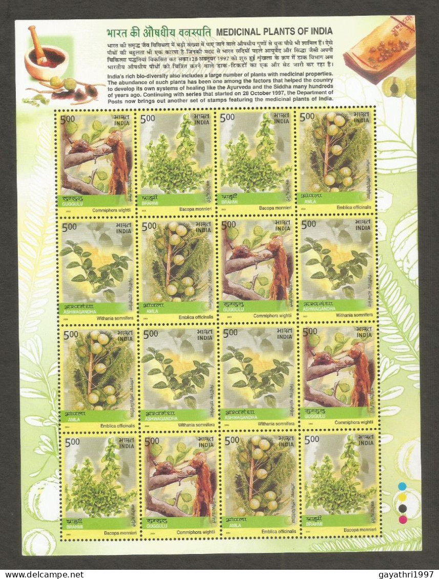 India 2003 Medicinal Plants MINT SHEET LET Good Condition  (SL-12) - Ungebraucht