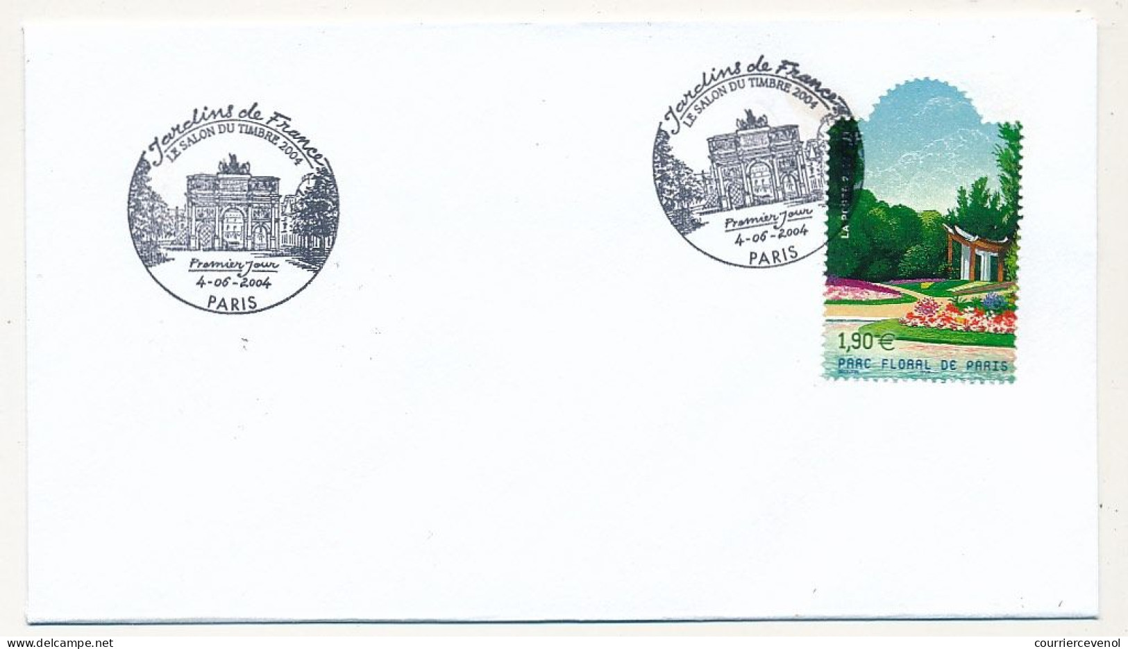 FRANCE - FDC 1,90e Luxembourg Et Buttes Chaumont - Paris 27/9/2003 + 2 Env. Non. Ill. Tuileries Et Parc Floral 4/6/2004 - 2000-2009