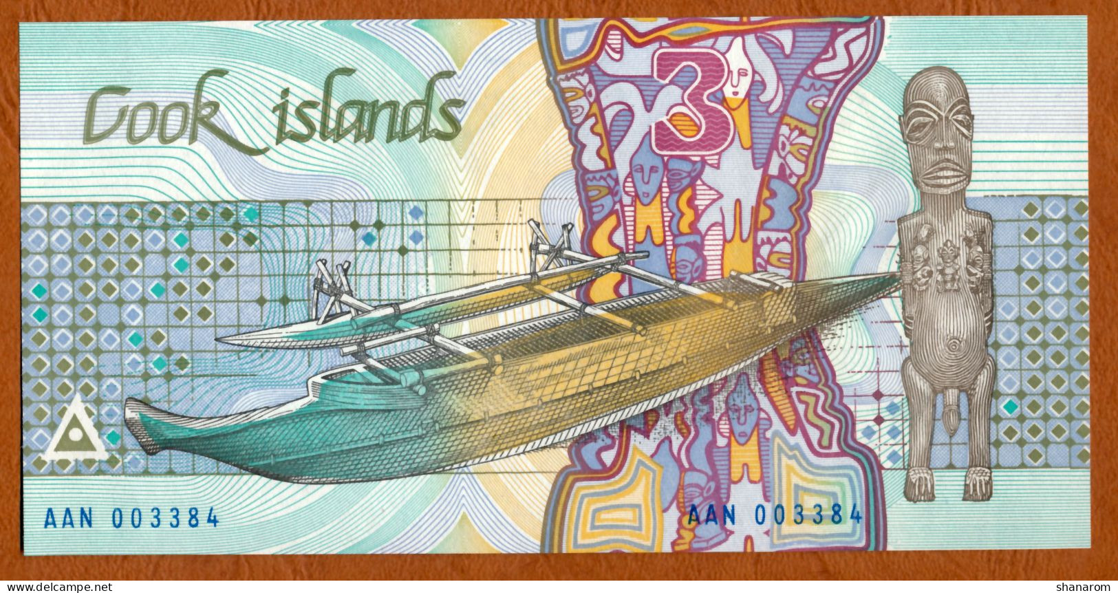 1992 // COOK ISLANDS // THREE DOLLARS // UNC // NEUF - Cookeilanden