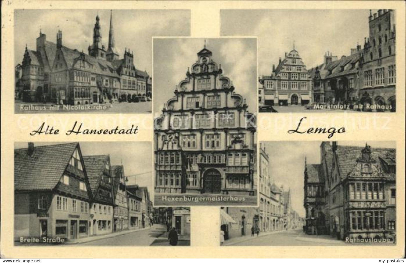 41554245 Lemgo Marktplatz Rathaus Nicolaikirche Hexenbuergermeisterhaus Lemgo - Lemgo