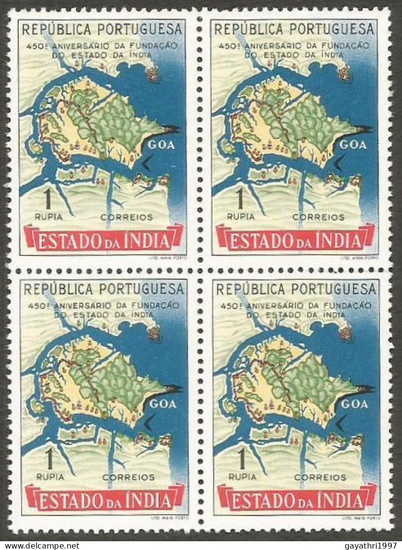 Portuguese India stamps 9  Different  Mint all are  Good Condition  Block of 4 (p2)