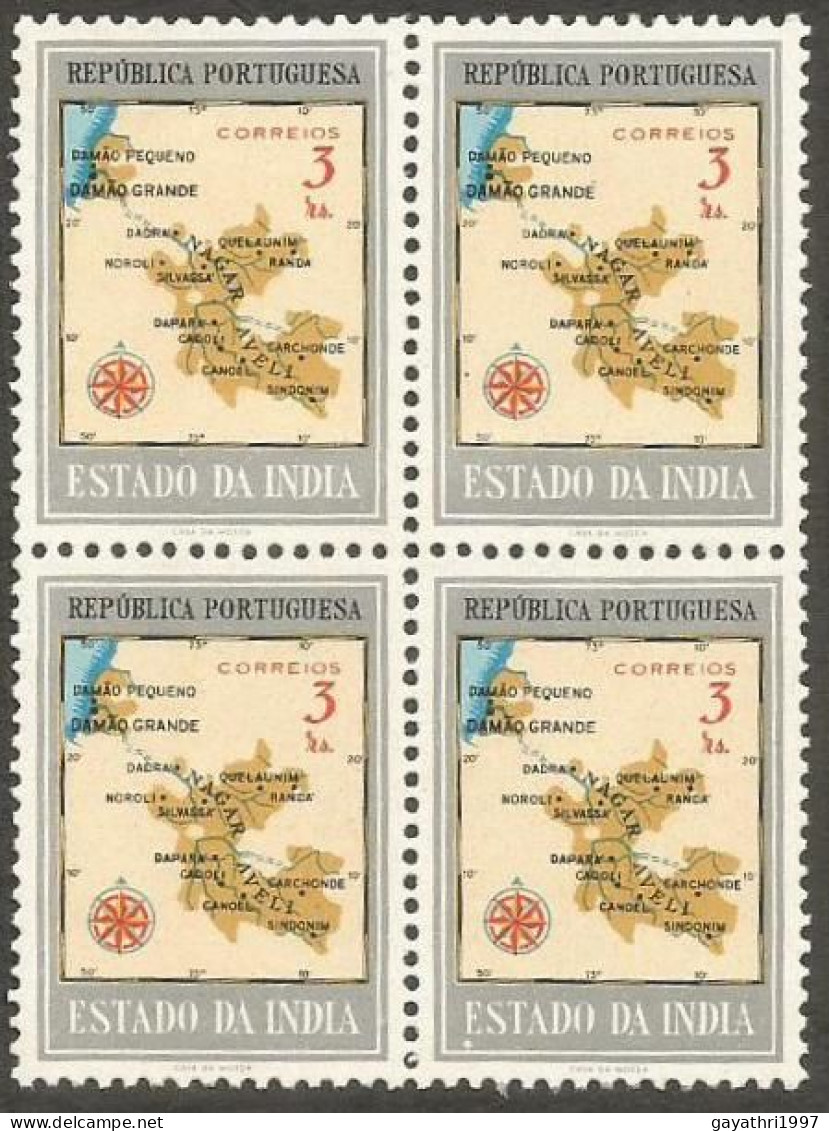 Portuguese India stamps 9  Different  Mint all are  Good Condition  Block of 4 (p2)