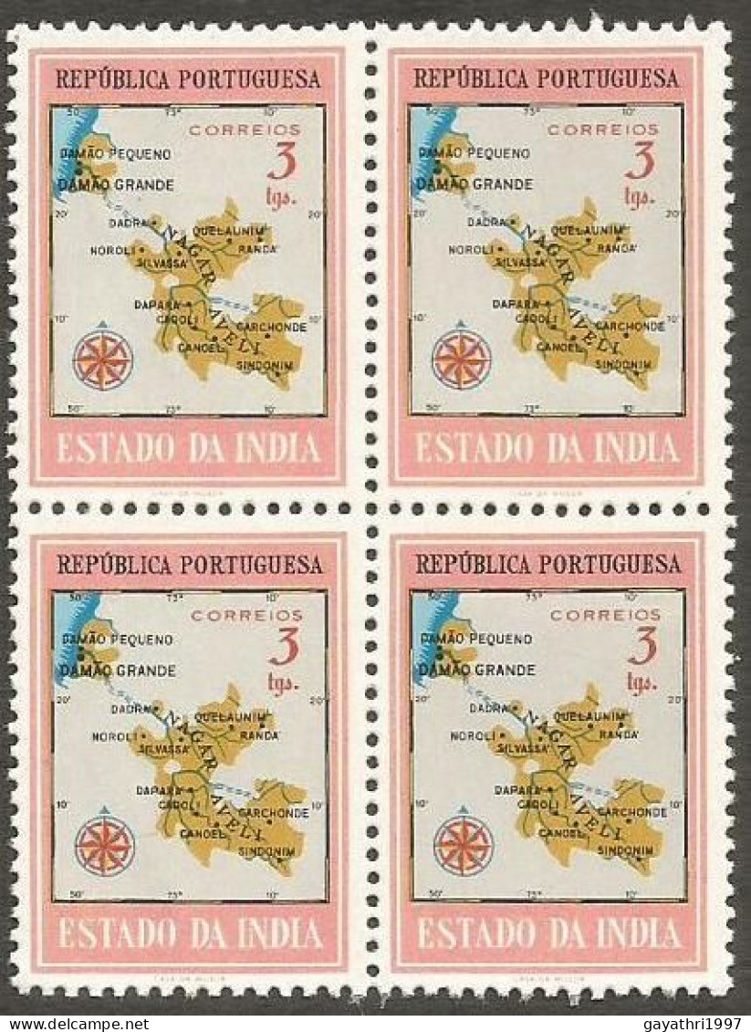 Portuguese India stamps 9  Different  Mint all are  Good Condition  Block of 4 (p2)