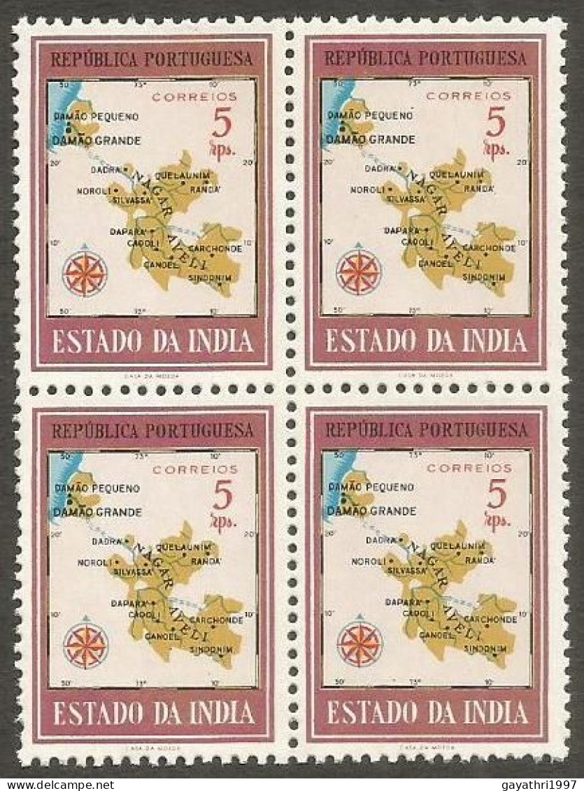 Portuguese India stamps 9  Different  Mint all are  Good Condition  Block of 4 (p2)