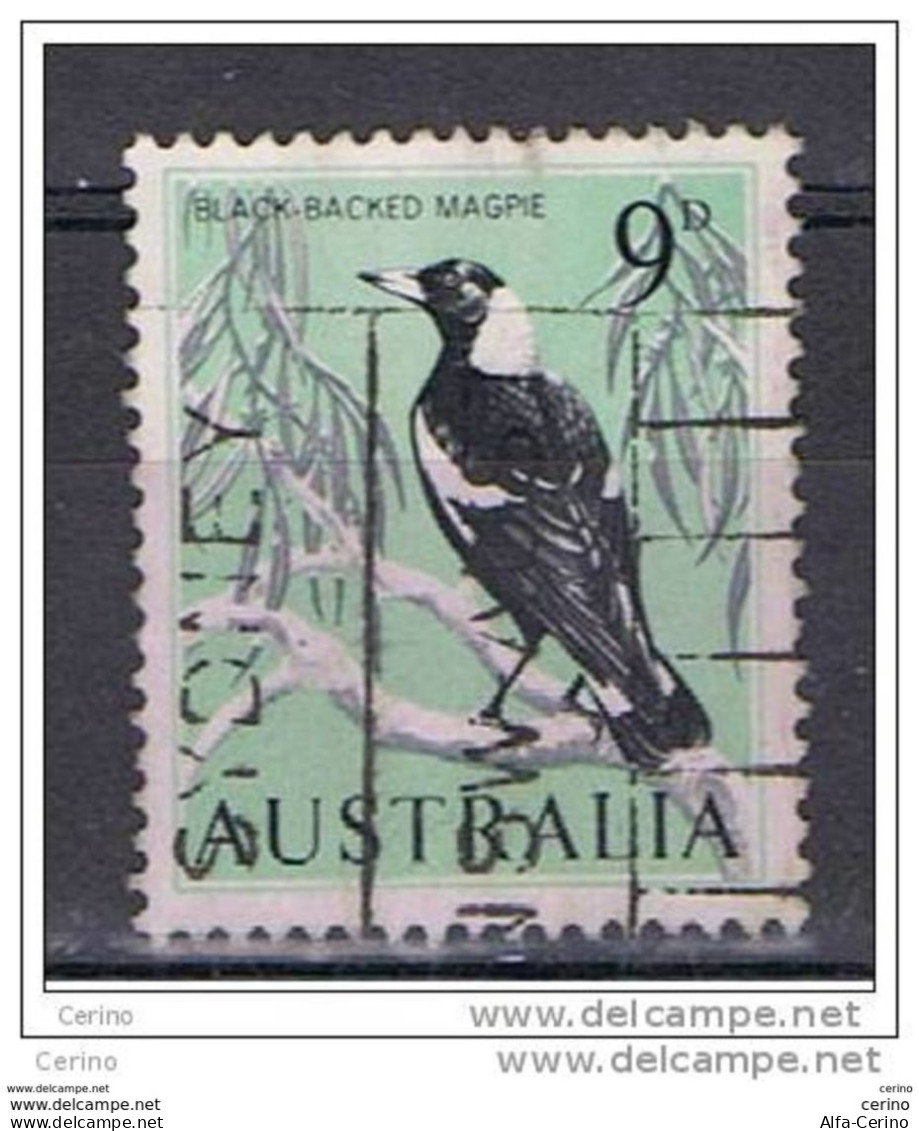 AUSTRALIA:  1963/65  MAGPIE -  9 P.  USED  STAMP  -  YV/TELL. 292 - Oblitérés