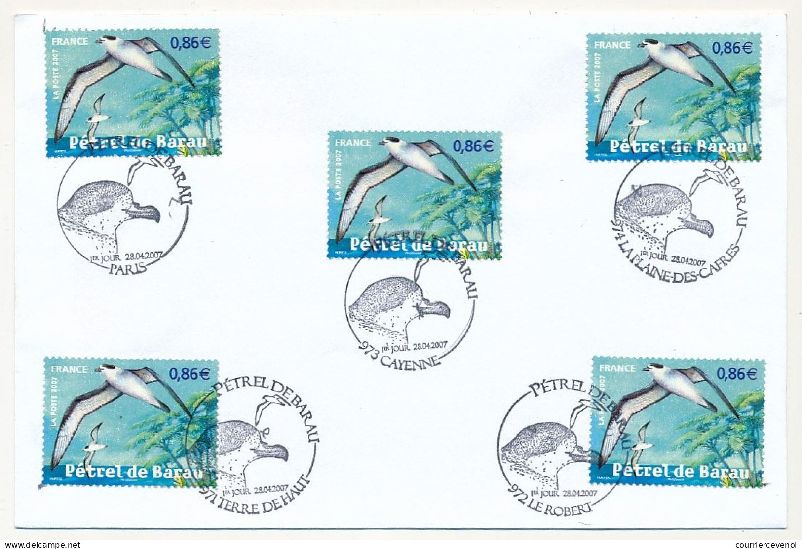FRANCE - 10 enveloppes - Oiseaux d'outremer 2003 + Animaux 2007 - Cachets divers premier jour