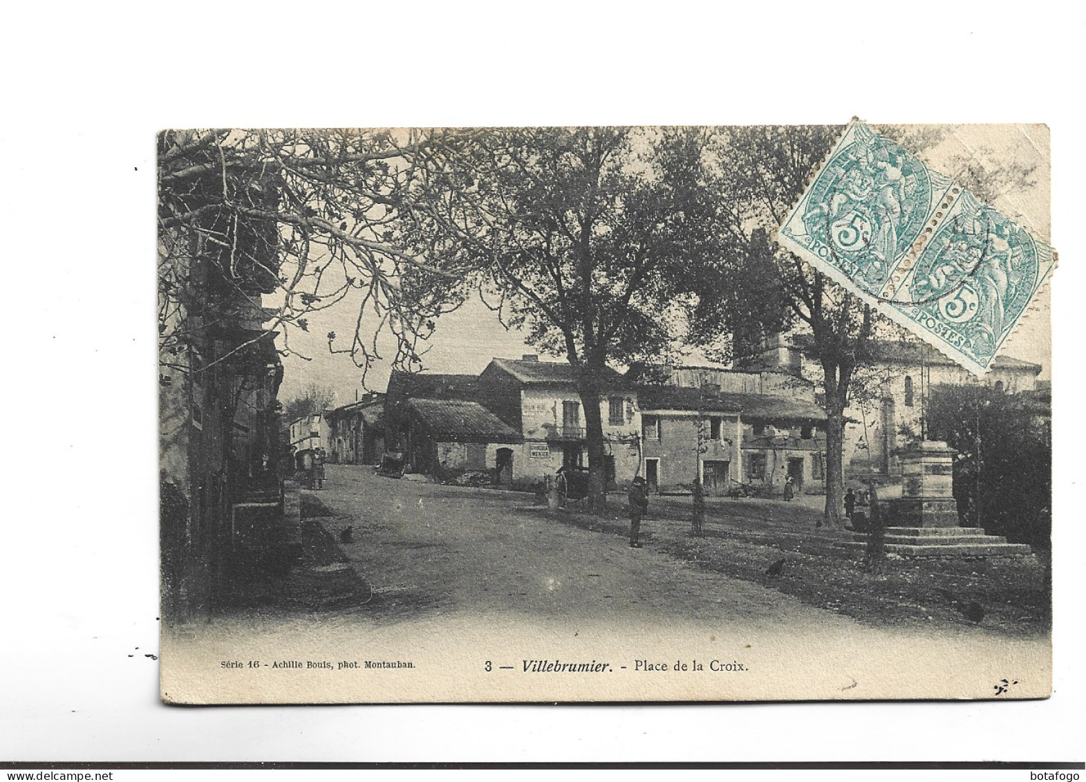 CPA DPT 82 VILLEBRUMIER , PLACE DE LA CROIX En 1904! - Villebrumier