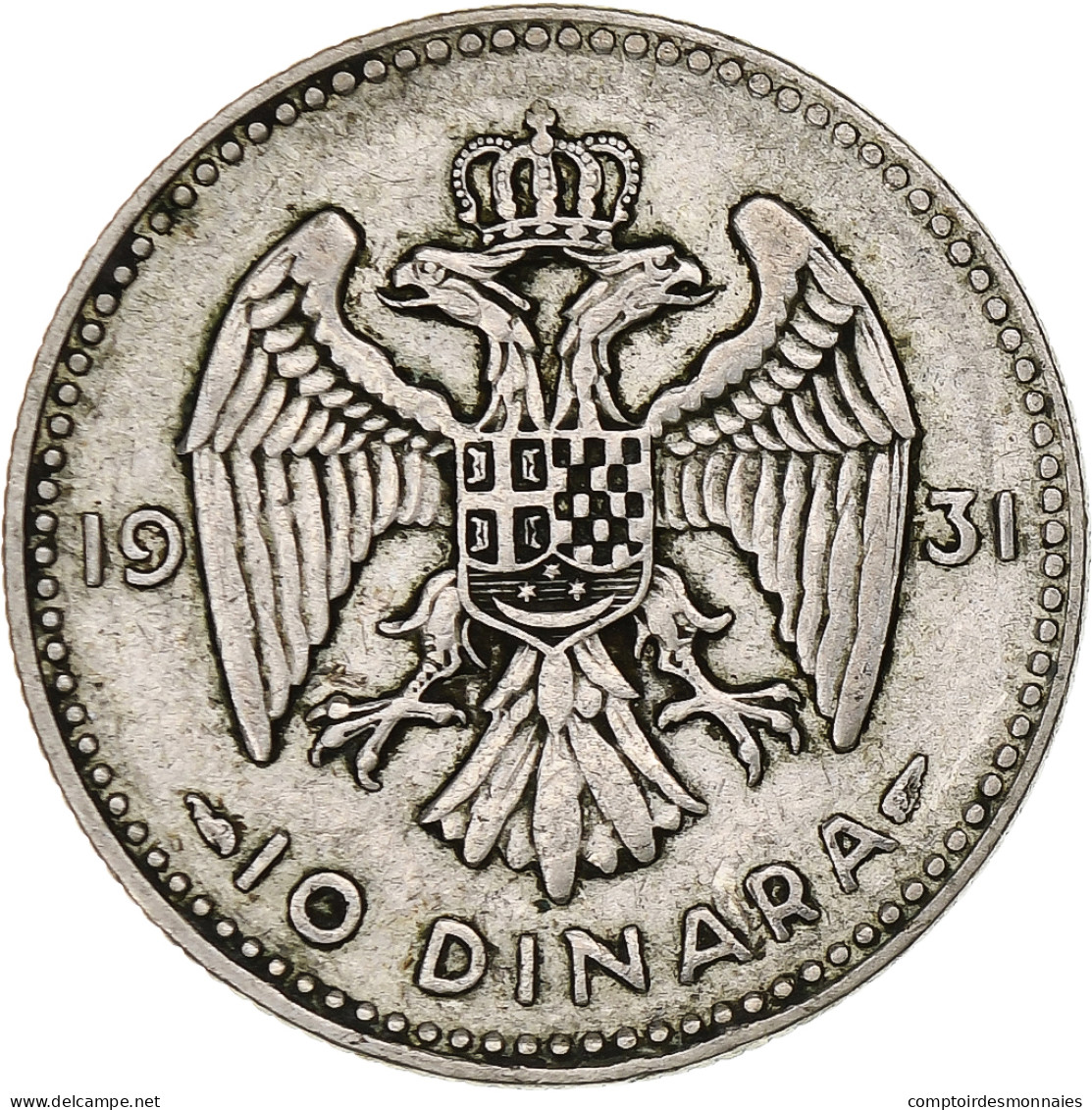 Yougoslavie, Alexandre Ier, 10 Dinara 1931 (Londres), KM 10 - Yougoslavie