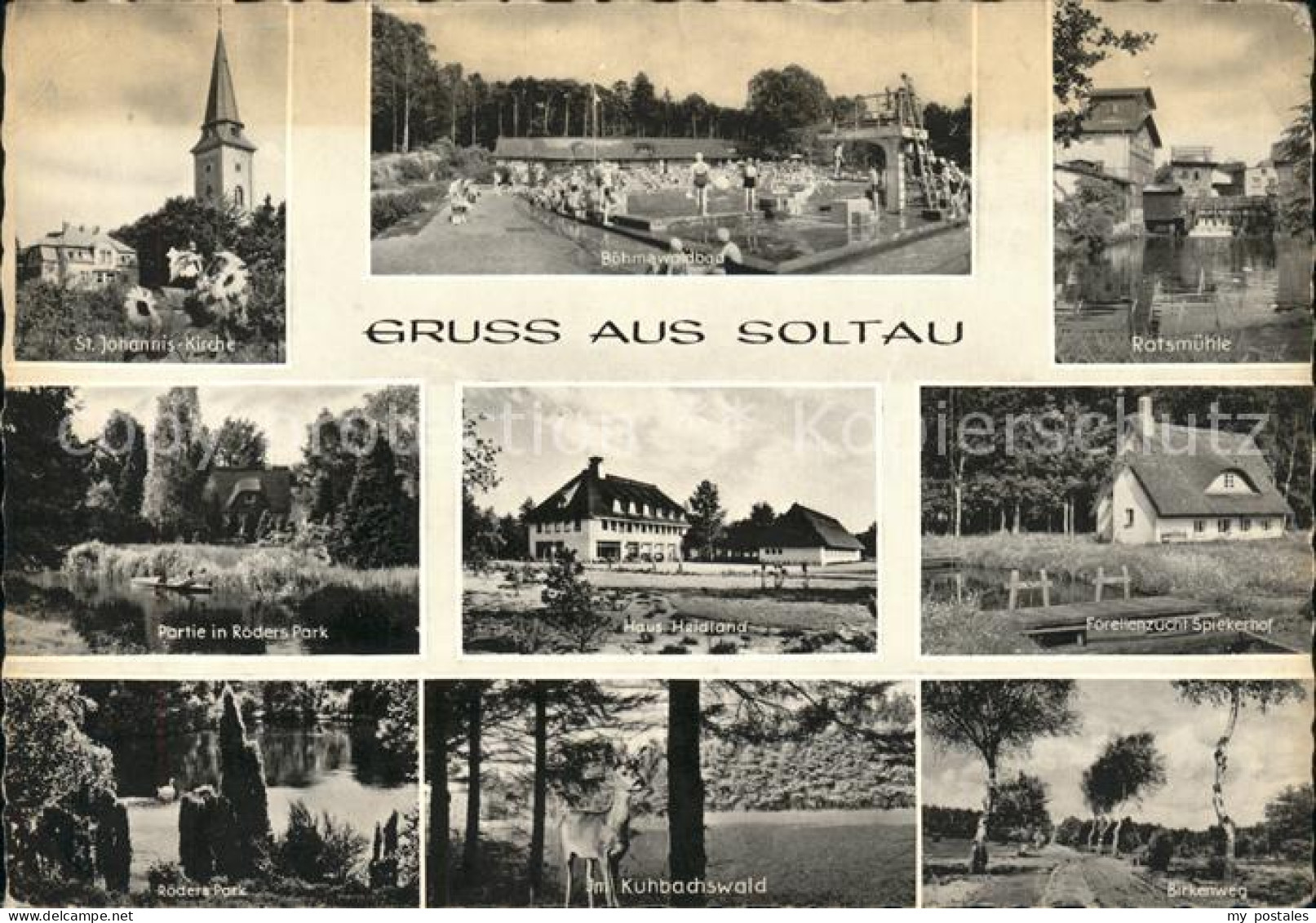 41553302 Soltau Ratsmuehle, Haus Heidland U.St.Johannis-Kirche Soltau - Soltau