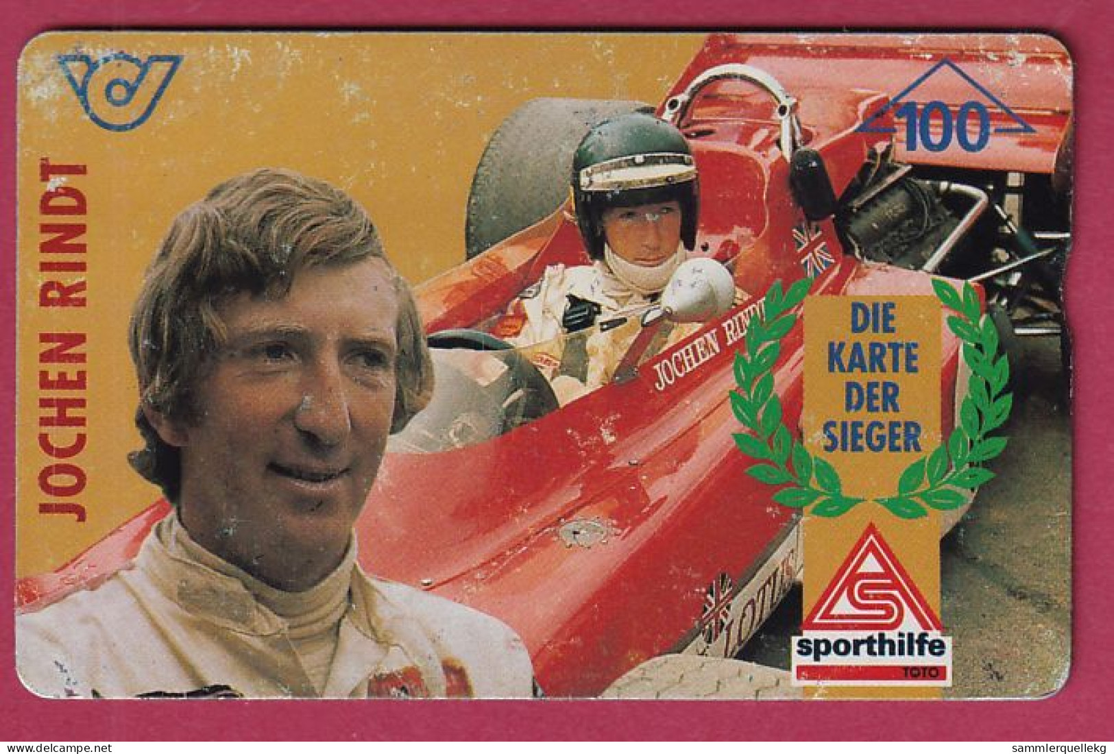 Österreich: Seltene Telefonkarte Jochen Rindt - Die Karte Der Sieger, Etwas Gebraucht - Sport